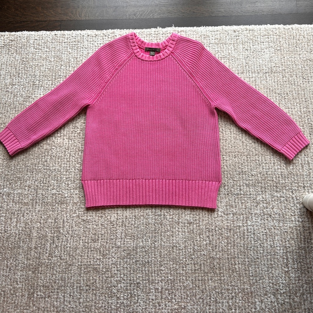 Tommy Bahama Pink Crew Neck Sweater with Ribbed Detailing